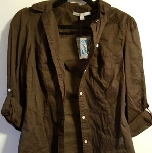 Brown button-up shirt